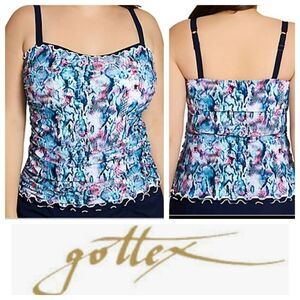 Profile by Gottex Snake Charm Multi Underwire D-E Cup Tankini Top Size 3…